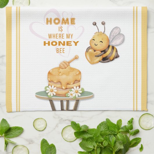 Linge De Cuisine La maison est où est mon abeille (Plié)
