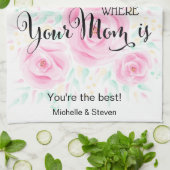 Linge De Cuisine la maison est où votre mère est le cadeau de jour  (Plié)