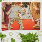 Linge De Cuisine La maman embrasse le père noël (Plié)