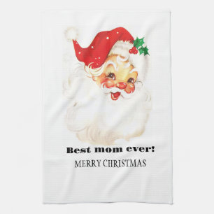Linge De Cuisine La meilleure maman du monde, rétro Père Noël