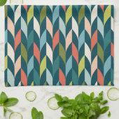 Linge De Cuisine La moitié du siècle Teal moderne et motif de (Plié)