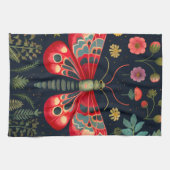 Linge De Cuisine La Mousse Rouge Dans Le Jardin De Nuit (Horizontal)