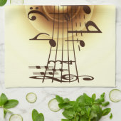 Linge De Cuisine La musique note l'illustration (Plié)