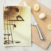 Linge De Cuisine La musique note l'illustration (Quart Plié)