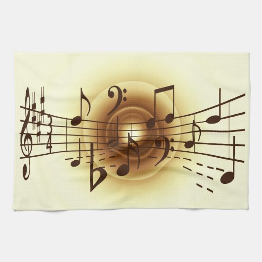 Linge De Cuisine La musique note l'illustration (Horizontal)