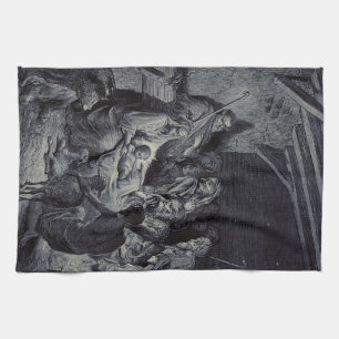 Linge De Cuisine La Nativité par Gustave Doré Encre victorienne de