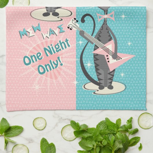 Linge De Cuisine La Nuit des Mousons de Chat / Mew Wave ©️ studioxt (Plié)