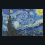 Linge De Cuisine La nuit étoilée, 1889 par Vincent van Gogh<br><div class="desc">La nuit étoilée,  1889 par Vincent van Gogh. Il représente la vue depuis la fenêtre est de sa chambre d'asile à Saint-Rémy-de-Provence,  juste avant le lever du soleil,  avec l'ajout d'un village imaginaire.</div>