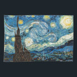 Linge De Cuisine La nuit étoilée de Vincent van Gogh<br><div class="desc">La nuit étoilée est une peinture par l'artiste néerlandais Vincent van Gogh de courrier-impressionniste. Peinte en juin 1889, elle dépeint la vue en dehors de sa fenêtre de pièce de sanatorium chez la Saint-Rémy-De-Provence (située dans la France du sud) la nuit, bien qu'elle ait été peinte de la mémoire au...</div>