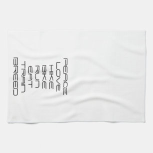 Linge De Cuisine La paix, amour, hausse, vélo, course, mangent,