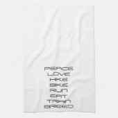 Linge De Cuisine La paix, amour, hausse, vélo, course, mangent, (Vertical)