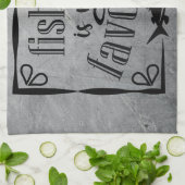 Linge De Cuisine La pêche est ma citation préférée (Plié)