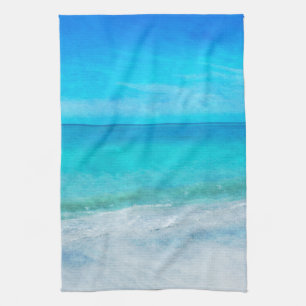 Linge De Cuisine La plage côtière dans le bleu turquoise d'Aqua T