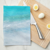 Linge De Cuisine La plage côtière dans le bleu turquoise d'Aqua Tur (Quart Plié)