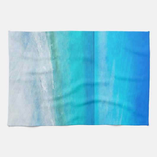Linge De Cuisine La plage côtière dans le bleu turquoise d'Aqua Tur (Horizontal)