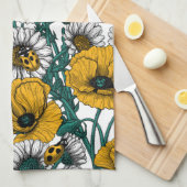 Linge De Cuisine La prairie en jaune (Quart Plié)