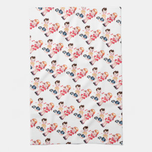 Linge De Cuisine La rétro fille et le garçon de Valentine