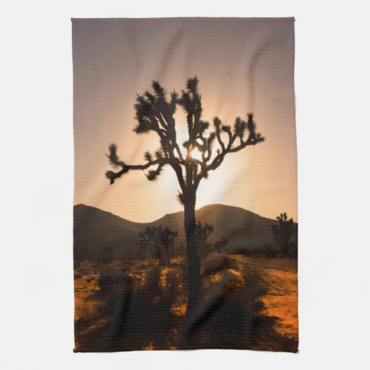 Linge De Cuisine La tombée de la nuit commence à Joshua Tree (Vertical)