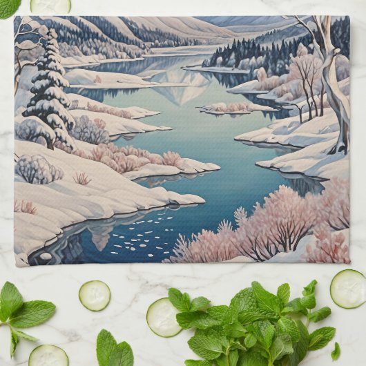 Linge De Cuisine La tranquillité d'hiver (Plié)