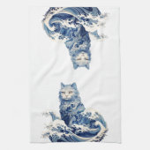 Linge De Cuisine La Vague De Chat Au Large De Kanagawa (Vertical)