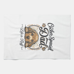 Linge De Cuisine La vie de papa Cocker Spaniel est rude Vintage T-s