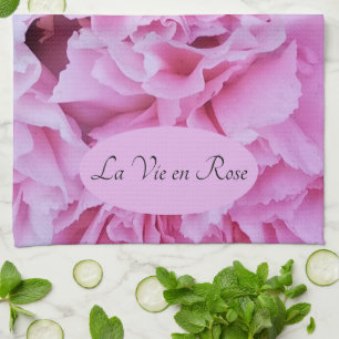 Linge De Cuisine La Vie en Rose Carnations roses