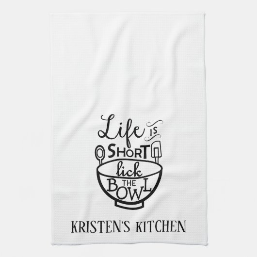 Linge De Cuisine La vie est courte lèchent la cuvette (Vertical)