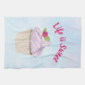 Linge De Cuisine La vie est du gâteau rose doux (Horizontal)