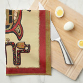 Linge De Cuisine Laako'ob Uchben Maya Folk Art (Quart Plié)