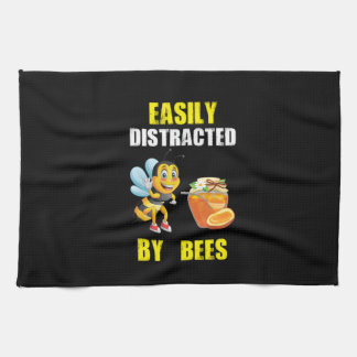 Linge De Cuisine L'Abeille Est Facilement Distrait Par Les Abeilles
