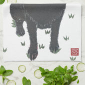 Linge De Cuisine Laboratoire noir, labrador retriever (Plié)