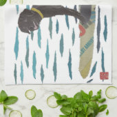 Linge De Cuisine Laboratoire noir, labrador retriever, chien de (Plié)