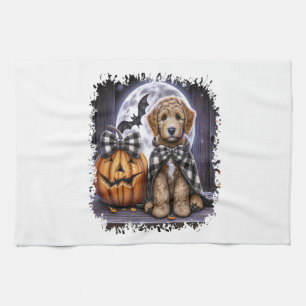 Linge De Cuisine Labradoodle Chien Halloween Carré