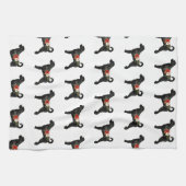 Linge De Cuisine Labradoodle Chien race Boho Floral Silhouette (Horizontal)