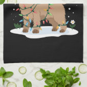Linge De Cuisine Labradoodle Joyeux Noël Funny Noël Amoureux des ch (Plié)