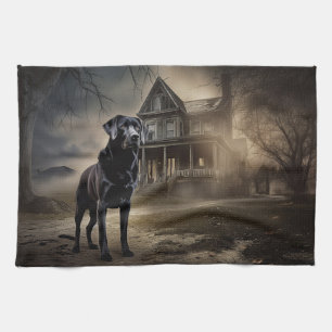 Linge De Cuisine Labrador noir Halloween effrayant