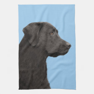 Linge De Cuisine Labrador Retriever Black Peinture Original Chien A