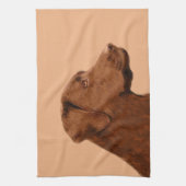 Linge De Cuisine Labrador Retriever (Chocolat) Peinture - Chien Art (Vertical)