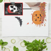 Linge De Cuisine Labrador Retriever jaune Halloween (Plié)