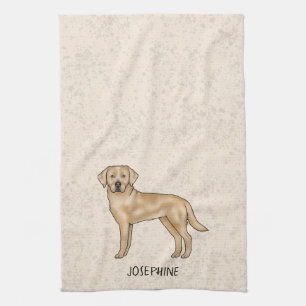 Linge De Cuisine Labrador Retriever jaune Lab Chien Votre Nom Beige