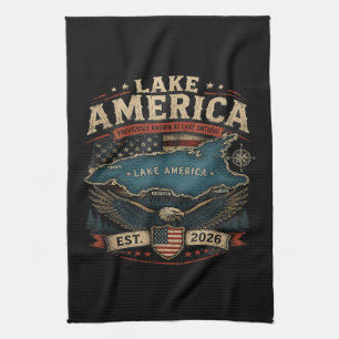 Linge De Cuisine Lac Amérique États-Unis Auparavant Drôle Patriotiq