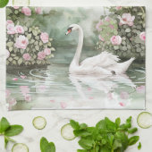 Linge De Cuisine Lac des Cygnes Fleurs de Roses Roses Bridal Shower (Plié)