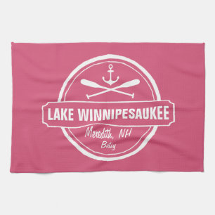 Linge De Cuisine Lac Winnipesaukee NH ville personnalisée, nom, anc