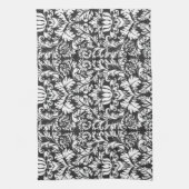 Linge De Cuisine Lace noir blanc Damas Brocade (Vertical)