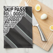 Linge De Cuisine Lacrosse Player Word Art Design (Quart Plié)