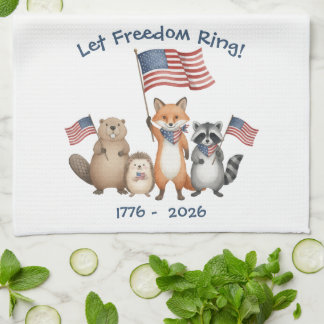 Linge De Cuisine Laisser Liberté Anneau Animaux Forêt Patriotique B