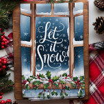 Linge De Cuisine Laisser neiger hiver fenêtre Noël<br><div class="desc">Apportez la beauté d'une journée d'hiver enneigée à l'intérieur avec cette serviette de cuisine personnalisée "Let It Snow". Offrant une vue sereine sur la neige tombant à l'extérieur d'une fenêtre confortable, ornée de saints et de baies, cette serviette festive ajoute chaleur et charme de vacances à votre cuisine. Parfait pour...</div>
