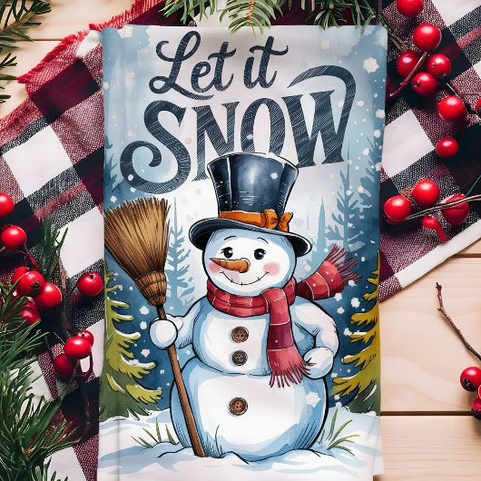 Linge De Cuisine Laisser neiger Noël Snowman