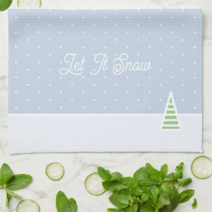 Linge De Cuisine Laisser neiger un arbre d'hiver minuscule Ice Blue