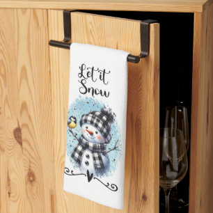Linge De Cuisine Laissez Neiger Bonhomme de Neige